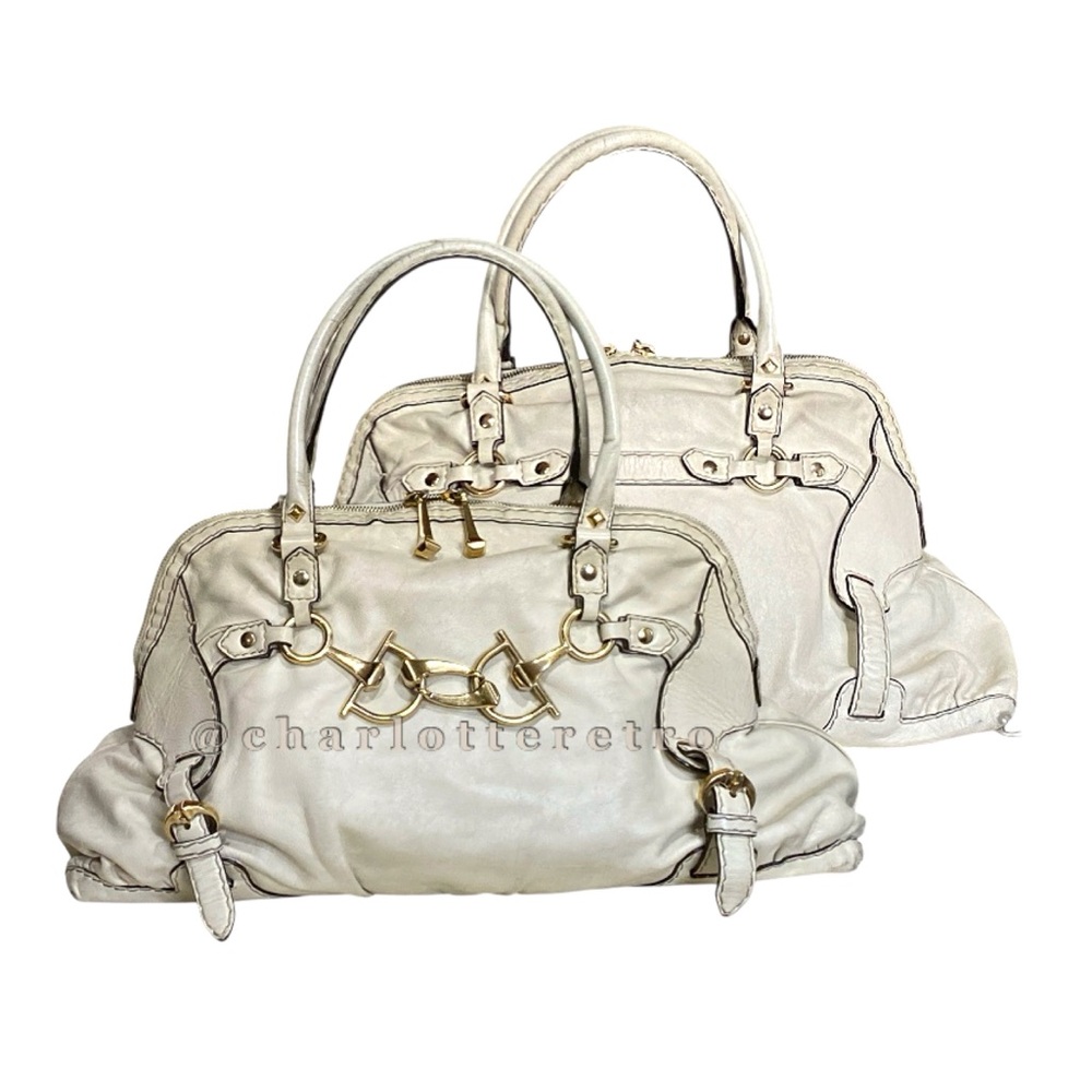 Gucci • Ivory Leather Horsebit Nail Boston Bag - Picture 3 of 16